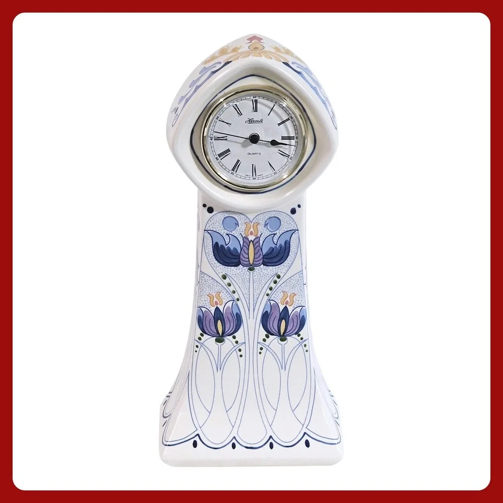 Royal Goedewaagen Amata Ceramic Mantel Clock‎ Hermle Quartz Handpainted Germany